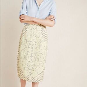 NWT Anthropologie Miranda Embroidered Pencil Skirt